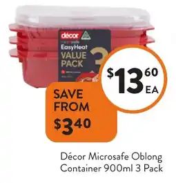 Foodworks Décor Microsafe Oblong Container offer