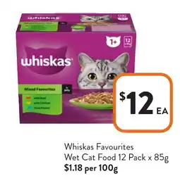Foodworks Whiskas Favourites Wet Cat Food offer