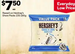 Woolworths Reese's or Hershey's Share Packs offer