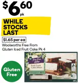 Woolworths Woolworths Free From Gluten Iced Fruit Cake offer