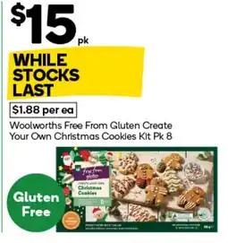 Woolworths Woolworths Free From Gluten Create Your Own Christmas Cookies Kit offer