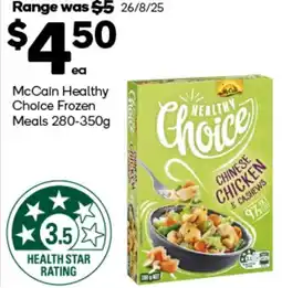 Woolworths McCain Healthy Choice Frozen Meals offer