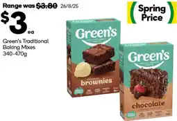 Woolworths Green's Traditional Baking Mixes offer