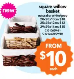 Cheap as Chips square willow basket offer