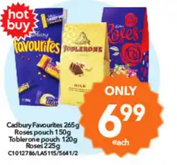 Cheap as Chips Cadbury Favourites Roses pouch Toblerone pouch offer
