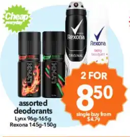 Cheap as Chips assorted deodorants offer