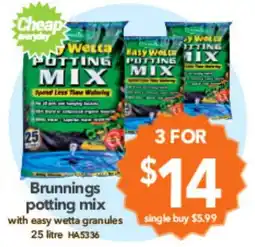 Cheap as Chips Brunnings potting mix offer