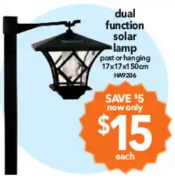 Cheap as Chips dual function solar lamp post or hanging offer