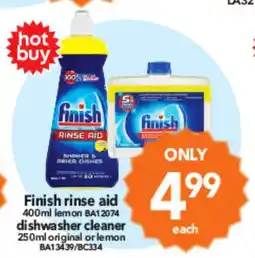 Cheap as Chips Finish rinse aid and dishwasher cleaner offer