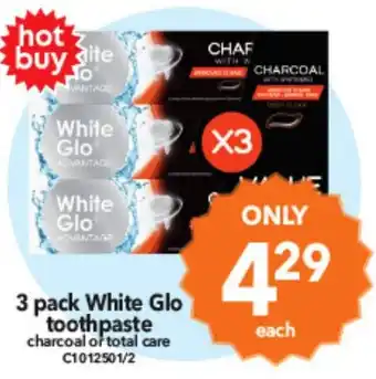 Cheap as Chips 3 pack White Glo toothpaste offer