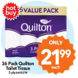 Cheap as Chips 36 Pack Quilton Toilet Tissue offer