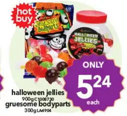 Cheap as Chips halloween jellies and gruesome bodyparts offer