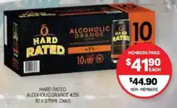 Harry Brown Hard rated alcoholic orange 4.5% cans offer