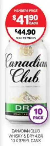 Harry Brown Canadian club whisky & dry 4.8% cans offer