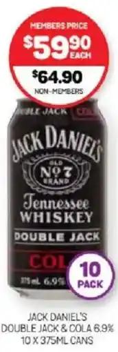 Harry Brown Jack daniel's double jack & cola 6.9% cans offer
