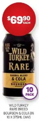 Harry Brown Wild turkey rare breed bourbon & cola 8% cans offer