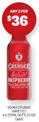 Harry Brown Vodka cruiser varieties bottles or cans offer