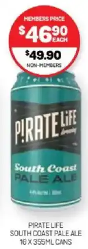 Harry Brown Pirate life south coast pale ale cans offer