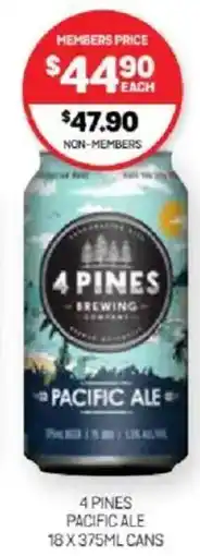 Harry Brown 4 pines pacific ale cans offer