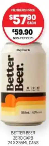 Harry Brown Better beer zero carb cans offer