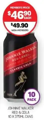 Harry Brown Johnnie walker red & cola cans offer