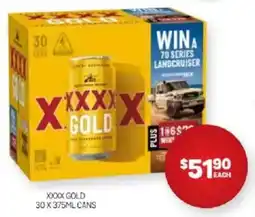 Harry Brown Xxxx gold cans offer