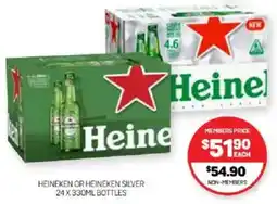 Harry Brown Heineken or heineken silver bottles offer