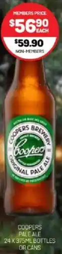 Harry Brown Coopers pale ale bottles or cans offer
