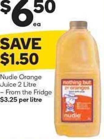 Woolworths Nudie Orange Juice 2 Litre offer