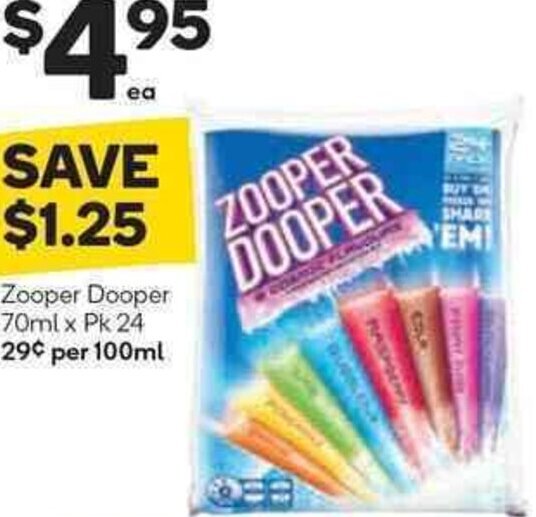Zooper Dooper 70ml offer at Woolworths