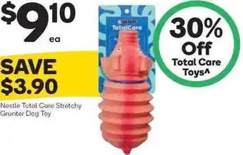 Woolworths Nestle Total Care Stretchy Grunter Dog Toy offer