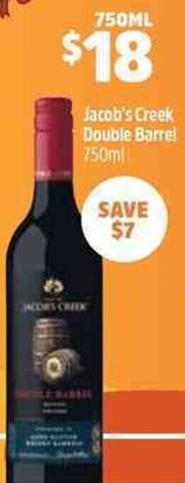 Woolworths Jacob's Creek Double Barrel 750ml offer