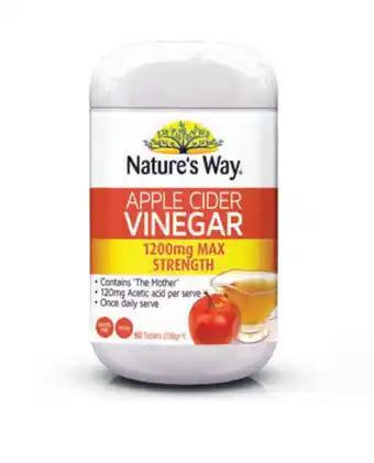 Nature’s way apple cider vinegar 1200mg max strength 90 tablets