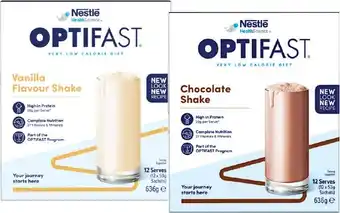 Pharmacy Best Buys Optifast vanilla or chocolate shakes offer