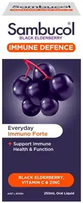 Amcal Pharmacies Sambucol Immune Defence Oral Liquid 250mL offer