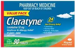 Amcal Pharmacies Claratyne Rapid Hayfever & Allergy Relief Value Pack 90 Tablets offer