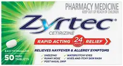 Amcal Pharmacies Zyrtec Hayfever & Allergy Relief 50 Mini Tablets offer