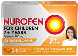 Amcal Pharmacies Nurofen For Children 7+ Orange 24 Chewable Capsules offer