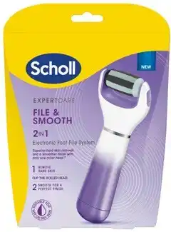 Amcal Pharmacies Scholl ExpertCare File & Smooth 2 In 1 Electronic Foot File System offer