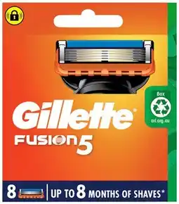 Amcal Pharmacies Gillette Fusion 5 Razor Blades 8 Pack offer