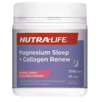 Chemist Warehouse Nutra-life magnesium sleep + collagen renew 250g offer