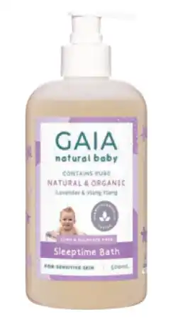 Chemist Warehouse Gaia natural baby sleeptime bath wash 500ml offer