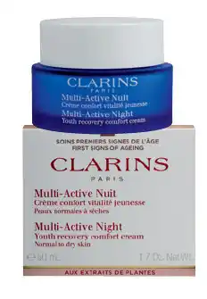 Chemist Warehouse Clarins multi-active night comfort normal/ dry skin cream 50ml offer