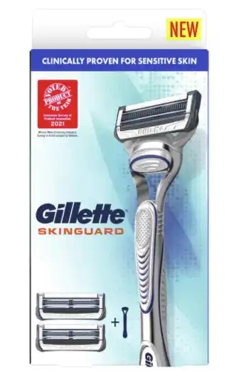Gillette skinguard manual razor + 2 blade refills