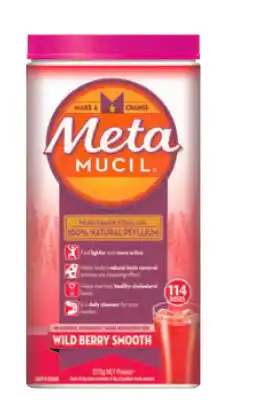 Chemist Warehouse Metamucil fibre supplement wild berry smooth 114 doses offer
