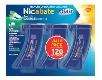 Chemist Warehouse Nicabate minis 4mg 120 lozenges offer