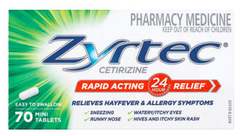 Zyrtec 10mg 70 mini tablets