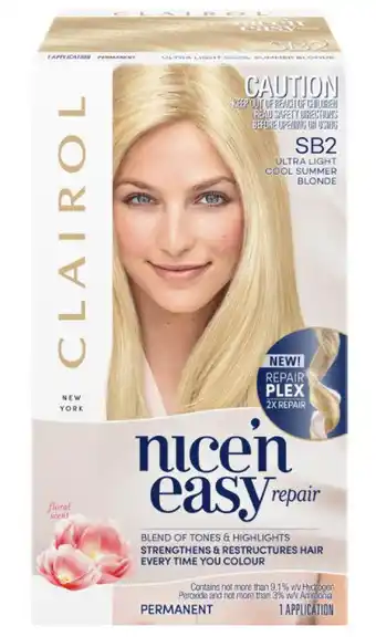 Clairol nice n easy repair - sb2 ultra light cool summer blonde hair colour