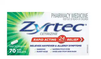 My Chemist Zyrtec 10mg 70 mini tablets offer