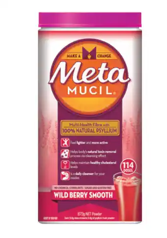 My Chemist Metamucil fibre supplement smooth orange 114 dose offer